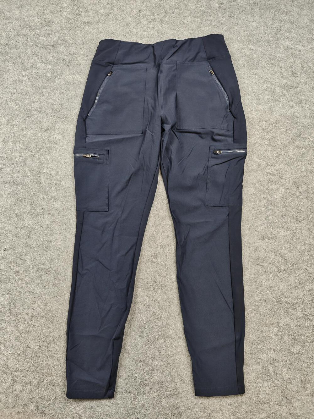 Athleta Leggings Womens 12 Blue Ankle High Rise Elastic Waist Pockets Zip Pocket